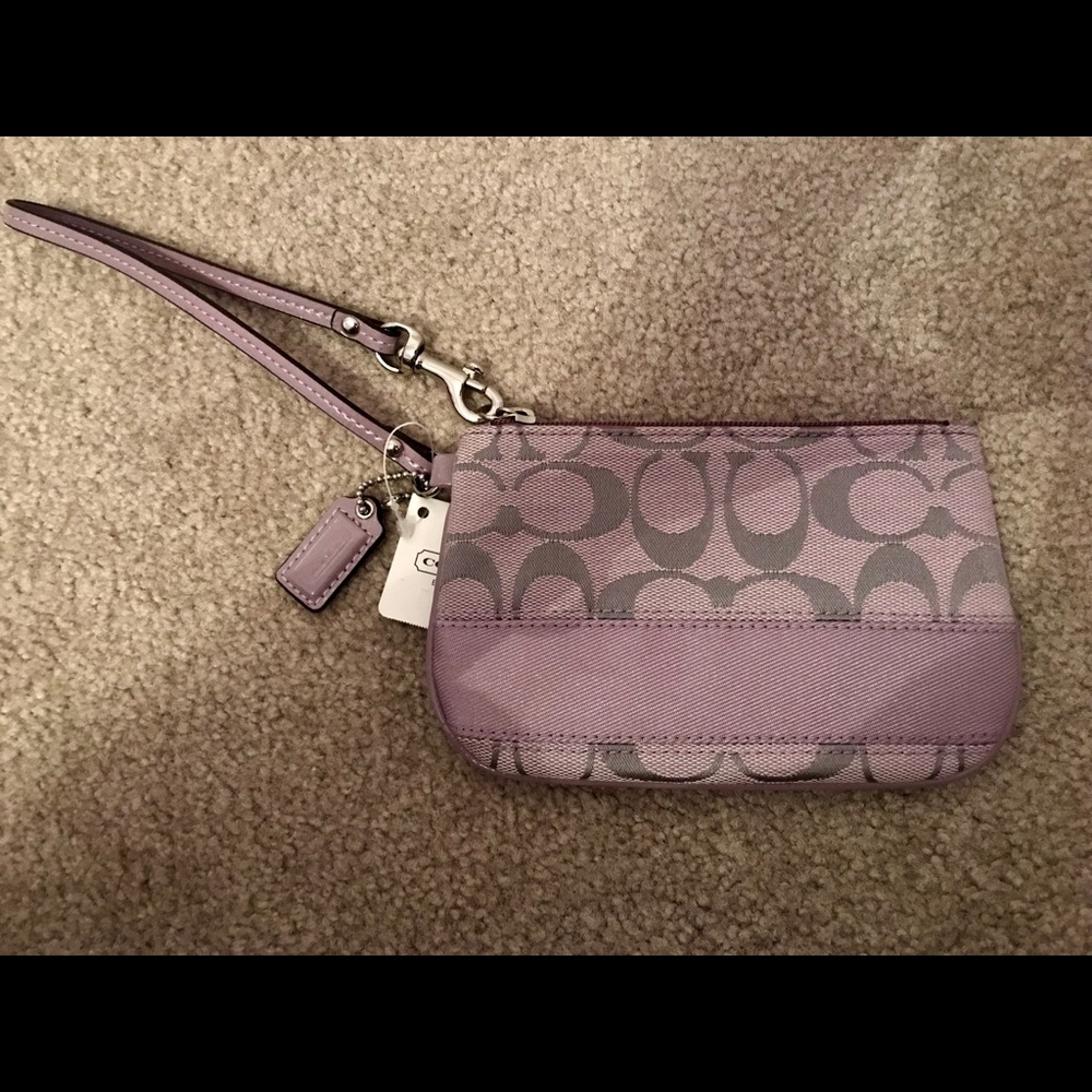 Coach Lilac Logo Wristlet